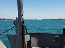 View from the ferry looking north up the St. Clair river. Where we live in this area they call it Bluewater Country. Beautiful beaches and crystal clear water.