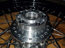 Hawg Halters rotor Spacer. You can see the gap between the hub and spacer that wasn't  even.  Hopefully i got the issue fixed for good.