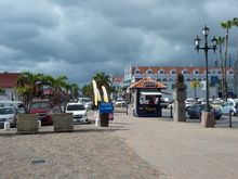 Looking down the Main Street of Oranjestad.