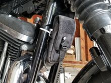 Also got a small pouch to carry things like my registration, wallet and phone (since there is virtually nowhere to put things on this bike). Just need to find where I put my black zip ties and maybe lower the location of the horn for safety reasons..