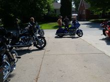Bikes all ready at our place for the ride.