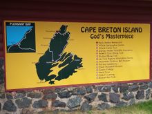 Day 6 - The Cape Breton Island map on the wall at the Rusty Anchor restaurant.