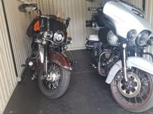 The new shed walls and roof being efected.