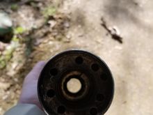 This was opened like this when I cut it apart from the rod and hammer.  You can tell when you hit the cat.