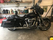 2020 SG , Chrome forks, Khromewerks bars, heated grips, Stage 2 Boom for tunes, meancity seat, backrest, 4 point docking, detatch tour pac, not shown- but clearview 11" shield, Stage 3 engine kit, SE air cleaner, stock exhaust done within 60 days of purchase so it's all covered under the extended warranty. 