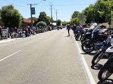 Street parking at the bike show.