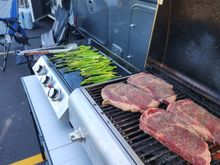 Supper in the hotel parking lot after some great riding