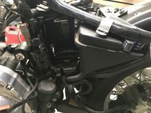 Battery out, draining oil to pull the oil bag