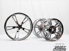 Harley FLRT Freewheeler Trike Wheels in Show Quality Chrome. Available for exchange!