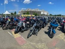 Early morning in the old RFK stadium lot 8 for Rolling to Remember protest ride.