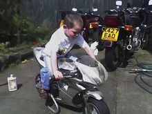 My son Aarron on his first bike