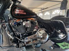 This motor is fat! Had to lift rear tank mount 1/2” for more room between juggs