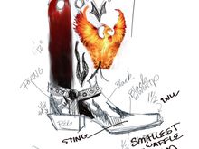 An initial sketch captures initial thoughts, features of design...