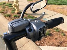 While we were painting it, I tried something new and painted the handlebar controls.