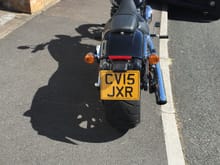 Stock UK number plate mount.