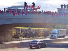 Every bridge from Ottawa to Hamilton was shoulder to shoulder with onlookers.