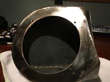 one assembled and welded. leave outside corners open for a full penetration weld. no worries when grinding the corners to a radius