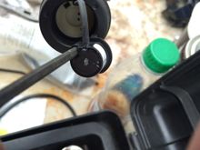 There and hole in the plug that a allen wrench aids it the installation.