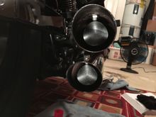 Final install 2012 Dyna Wide Glide, V&H twin slash slipons