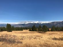 ... in the valley heading towards Cranbrook, and looking at the Rocky Mountains.