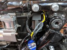 After the switch harness was ran under the tank, I soldered the wires to the dump valve and compressor relay