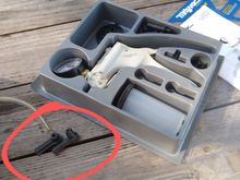 Oh wow I do have a mighty vac. Are any of you using the fittings circled on the left to attach to the bleeder valve. Or do you guys just use a hose?