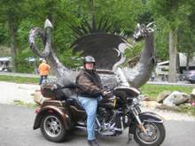 Stopping by the Dragon on a Memorial ride for Larry Weaver. "OzzY"