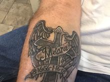 My new tattoo to Honor My wife in Heaven. Its still not healed yet so it will look better after the scabbing leaves.