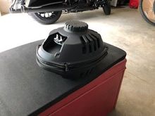 rear speakers in their protective casings