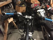 Installed throttle and idle cables from barnett, biltwell whiskey throttle, joker machine speedometer mount and bar end mirror