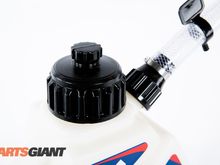 Breather valve is at the very top, so fuel won't bubble out while you pour.