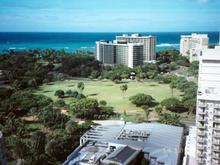 Waikiki Beach from our hotel window.
