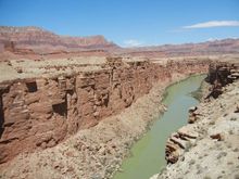 standing on the Navajo bridge