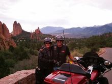 My wife and riding partner Holly and I at the Garden of the Gods, Colorado 2012