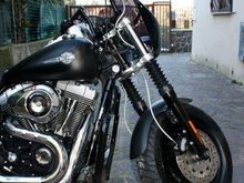 Fat bob FXDF road6 customs mini apes, black rims, Arlen ness fairing, stage1.