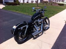Custom chrome laydown plate and LED taillight, smoked signal lenses