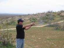 Josh trying my 1917 9mm Luger.