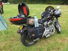 Maximum load capacity !!!
Enough for a 3 days trip and 1000 kilometers with all the camping stuff.