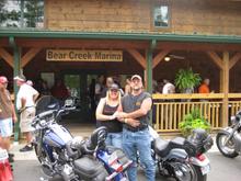 Me &amp; wife Lisa at the Feed the HOG poker run