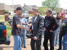 Gary is on the far left. Meeting many of us for the first time. It was as much a blessing for us that rode as we were to being there for Gary in his time of need.