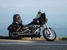 Highest point on the blue ridge parkway 6053ft .