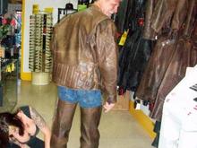Lucky Girl  Got to size my hubby up for his chaps.