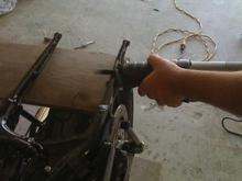 We used a sawsall with an old blade at first.