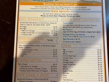 Sam and Omies menu.  Since 1937