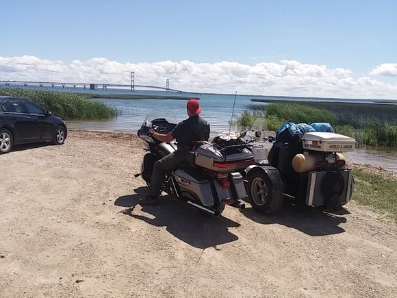 UP Michigan, looking at the Mackinaw Bridge