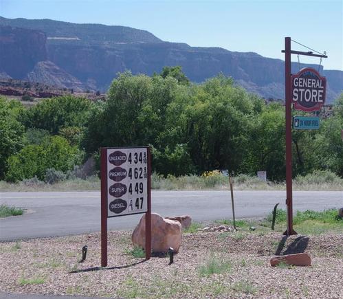 Then I got to Gateway. It's hardly a town. If you need gas you pay whatever the General Store tells you to pay because there is zero competition out here.