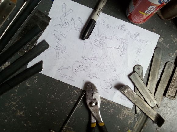 Started off with some rough sketches, then cutting the metal, bending, then welding it together...