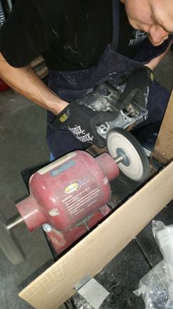 My buddy polishing years of neglect.