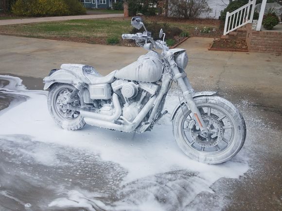 Tried out the new foam cannon yesterday on the bike. Worked pretty good!