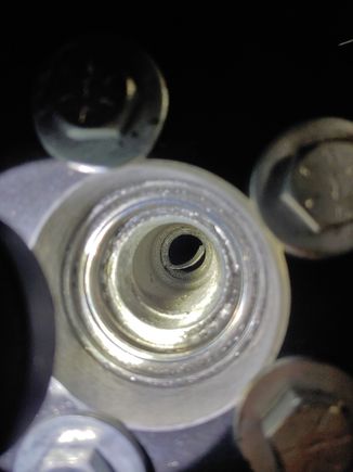 Inside of spoked wheel hub